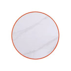 Set di tavolini da caffè e d'appoggio rotondi in finto marmo, 2 pezzi, crema / grigio crema / grigio / verde / arancione