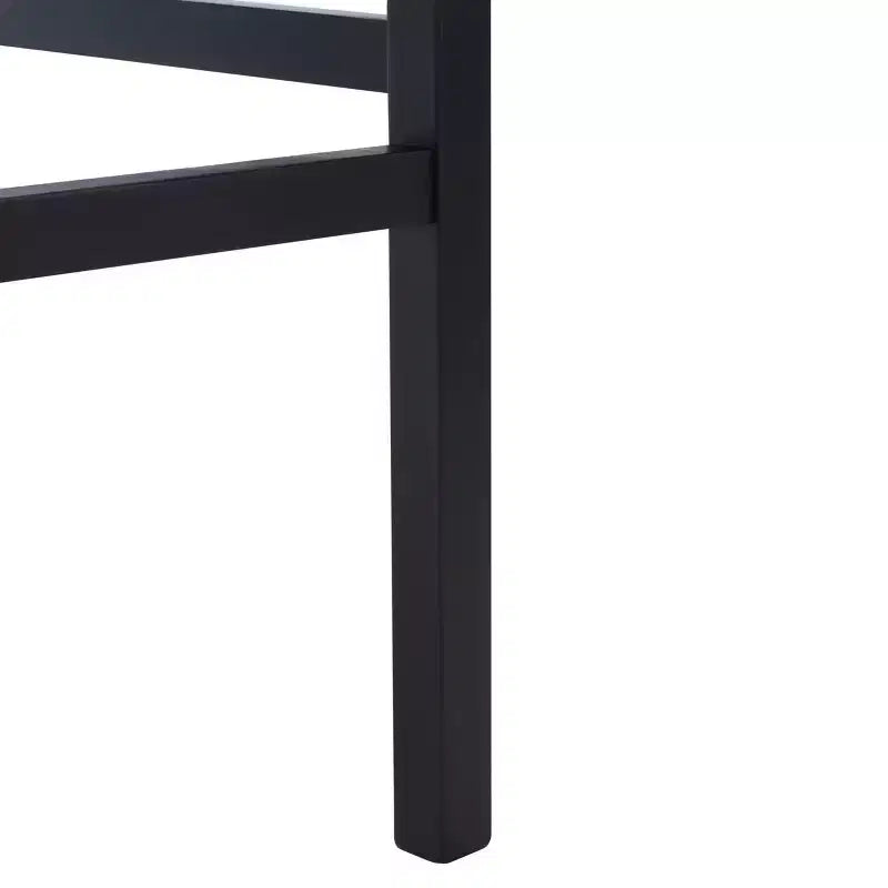 Sgabello da bar con schienale basso in canna, nero/bianco, 1 posto