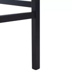 Sgabello da bar con schienale basso in canna, nero/bianco, 1 posto