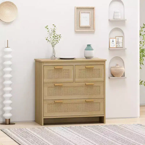 31.5 4-Drawer Rattan Dresser for Living Room and Bedroom 4W - ModernLuxe