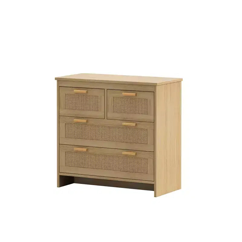 Comò a 4 cassetti in rattan da 31,5" per soggiorno e camera da letto 4W - ModernLuxe