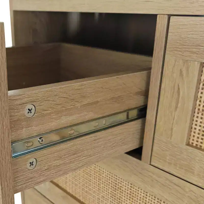 Comò a 4 cassetti in rattan da 31,5" per soggiorno e camera da letto 4W - ModernLuxe