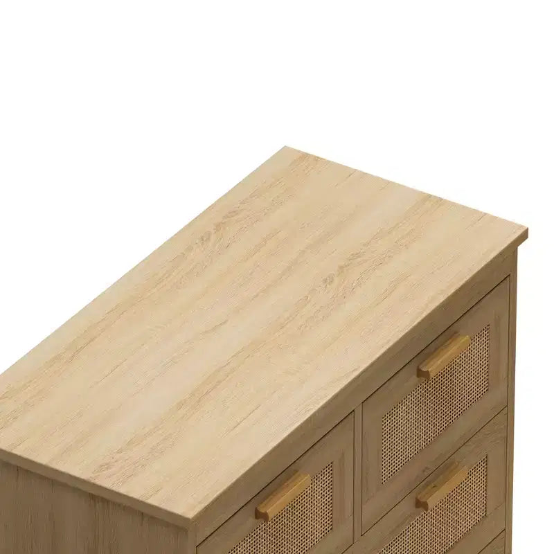 Comò a 4 cassetti in rattan da 31,5" per soggiorno e camera da letto 4W - ModernLuxe