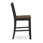 Sgabello da bar di altezza bancone, nero/marrone, set da 2 (1 per sgabello)