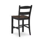 Sgabello da bar di altezza bancone, nero/marrone, set da 2 (1 per sgabello)