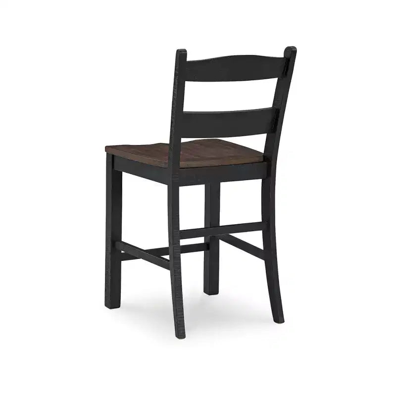 Sgabello da bar di altezza bancone, nero/marrone, set da 2 (1 per sgabello)