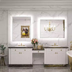 Specchio da Bagno con Luce a LED Bianca/Calda/Neutrale, Dimmerabile e Anti-Appannamento, Montaggio a Parete, 1 Posto