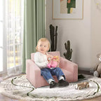 Poltrona Divano Pieghevole 2-in-1 per Bambini, 1 Posto, Rosa