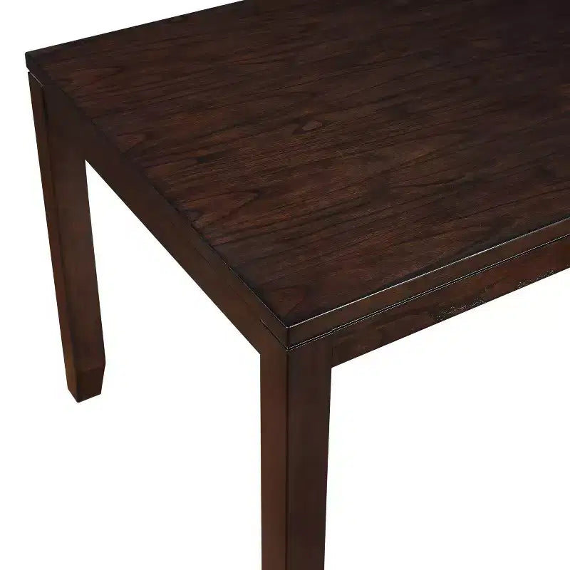 Set da pranzo rettangolare impiallacciato in legno naturale, 7 pezzi, 6 posti a sedere