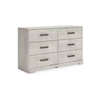 Signature Design by Ashley Shawburn 6 Drawer Modern Farmhouse Dresser, Whitewash